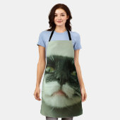 Funny Cat Kitty Pet Photo エプロン (着用した状態)