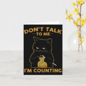 Funny Cat Knits Shirt Don't Talk To Me I'm Countin カード (黄色い花)