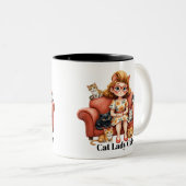 Funny Cat Lady Mom Coffee Mug ツートーンマグカップ (正面右)