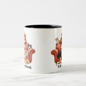 Funny Cat Lady Mom Coffee Mug ツートーンマグカップ (中央)