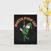 Funny Cat Le Dance Elf Costume Christmas Holiday C カード (黄色い花)