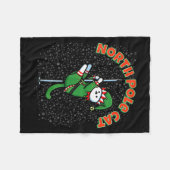 Funny Cat Le Dance Elf Costume Christmas Holiday C フリースブランケット (正面(横))