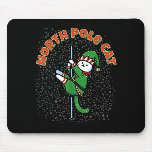Funny Cat Le Dance Elf Costume Christmas Holiday C マウスパッド (正面)