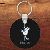 Funny Cat Le Dancing Or Is It A Lecat Wordplay Jok キーホルダー (正面)