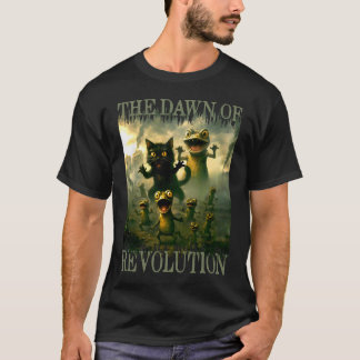 Funny cat lizard frog revolution dystopian battle tシャツ