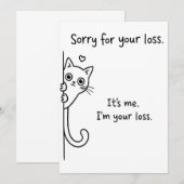 Funny Cat Loss Card - Snarky Cat Sympathy Humor 招待状 (正面/裏面)