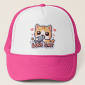 Funny Cat Love Cat キャップ (正面)