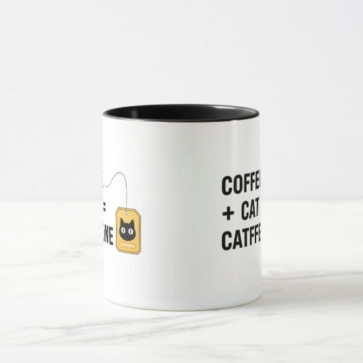 Funny Cat Lover Caffeine Addict Gift マグカップ (中央)