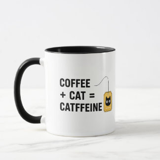 Funny Cat Lover Caffeine Addict Gift マグカップ