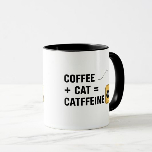 Funny  Cat Lover Caffeine Addict Gift マグカップ (正面右)