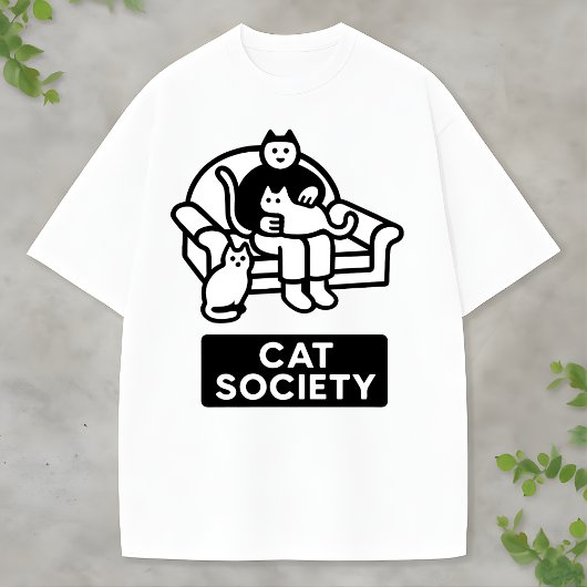 Funny Cat Lover Cat Society Design Illustration Tシャツ