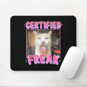 Funny Cat Lover Certified Freak Eat Cement Cursed マウスパッド (マウス)