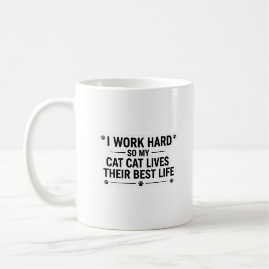 Funny Cat Lover Mug コーヒーマグカップ (左)