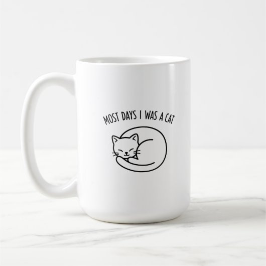 Funny Cat Lover Mug Cute Sleeping Cat Most Days コーヒーマグカップ (左)