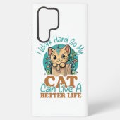 Funny Cat Lover Quote Cute Kitten Graphic Samsung Galaxyケース (裏面)