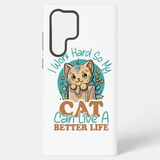 Funny Cat Lover Quote Cute Kitten Graphic Samsung Galaxyケース (裏面)