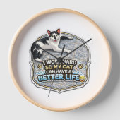 Funny Cat Lover Quote Wall Clock 壁時計 (正面)