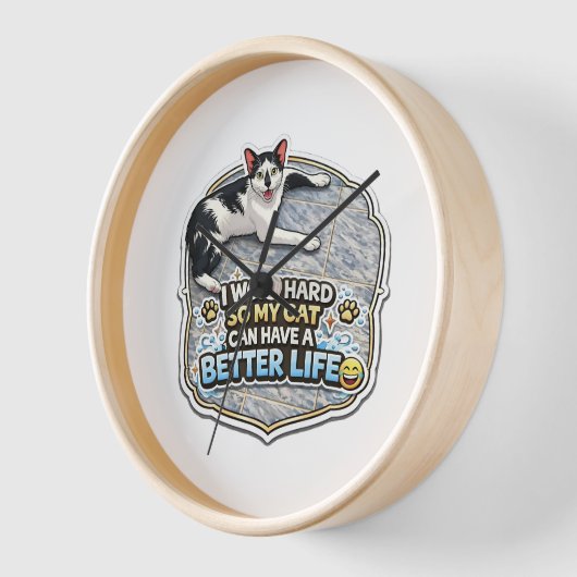 Funny Cat Lover Quote Wall Clock 壁時計 (傾斜)