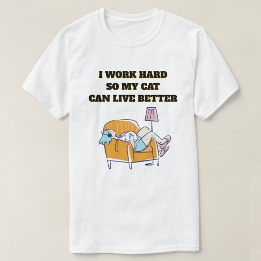 Funny Cat Lover T-Shirt | Lazy Cat Nap Mode Tee |  Tシャツ (デザイン正面)