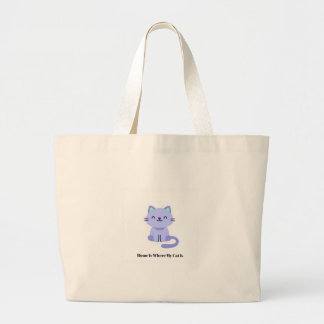 Funny Cat Lover Tote Bags – Cute Gift for Cat Moms ラージトートバッグ