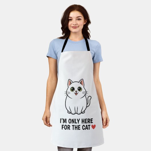 Funny Cat Lover Valentine Mousepad - I'm Only Here エプロン (着用した状態)