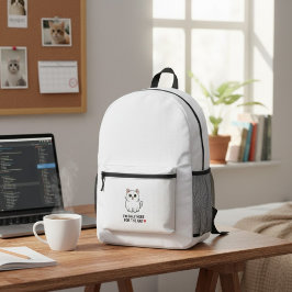 Funny Cat Lover Valentine Mousepad - I'm Only Here プリントバックパック