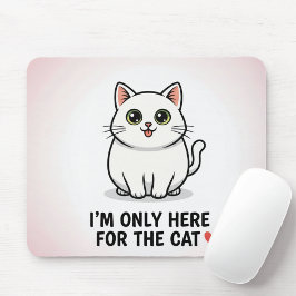 Funny Cat Lover Valentine Mousepad - I'm Only Here マウスパッド