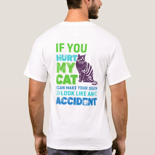 Funny Cat Lover Warning T-Shirt Tシャツ (裏面)
