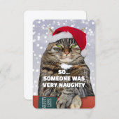 Funny cat mad at you Christmas card サンキューカード (正面/裏面)
