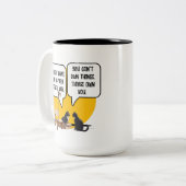 Funny Cat Materialism Philosophy Quote ツートーンマグカップ (正面左)