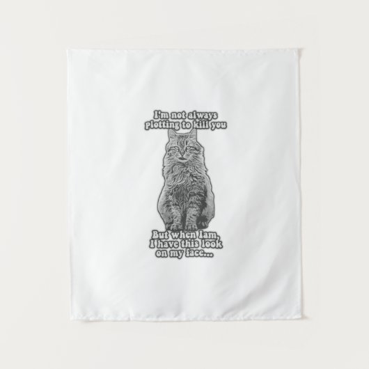 Funny cat meme for cat owners and cat lovers タペストリー (正面)