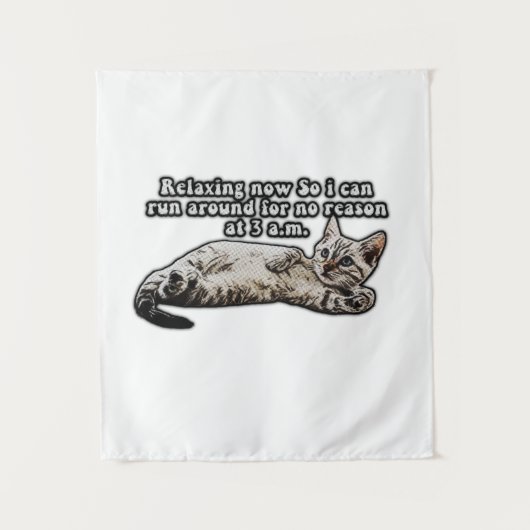 Funny cat meme for kitty persons and cat owners タペストリー (正面)