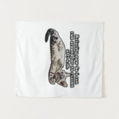 Funny cat meme for kitty persons and cat owners タペストリー (正面(横))