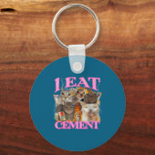 Funny Cat Meme I Eat Cement Japanese Quote Animal キーホルダー (正面)