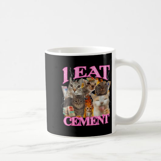 Funny Cat Meme I Eat Cement Japanese Quote Animal コーヒーマグカップ (右)