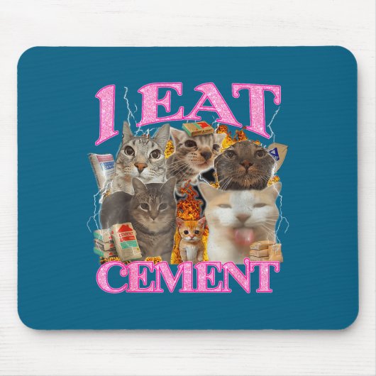 Funny Cat Meme I Eat Cement Japanese Quote Animal マウスパッド (正面)