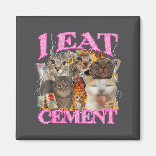 Funny Cat Meme I Eat Cement Japanese Quote Animal  マグネット (正面)
