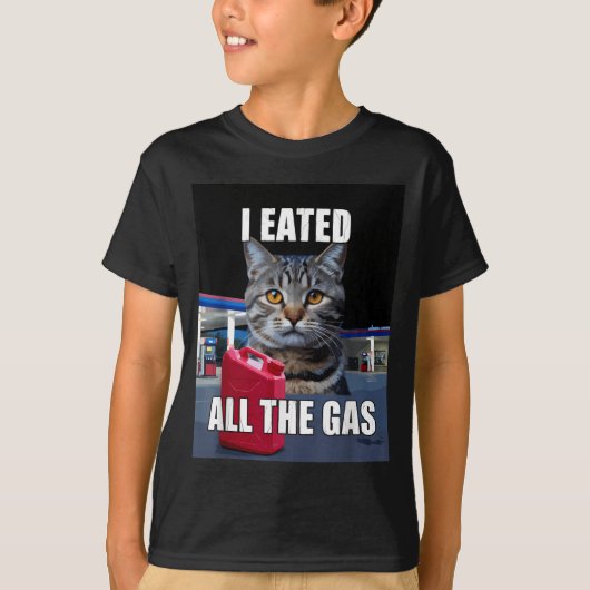 Funny Cat Meme I Eated Wanted All The Gas Funny Me Tシャツ (正面)