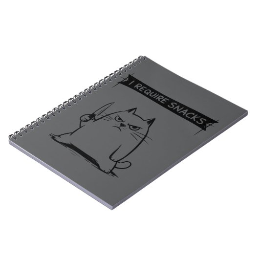 Funny Cat Meme I Require Snacks  ノートブック (左側)