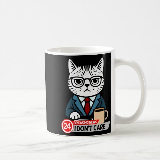 Funny Cat Meme Sarcastic Humor I Dont Care Cat  コーヒーマグカップ (右)