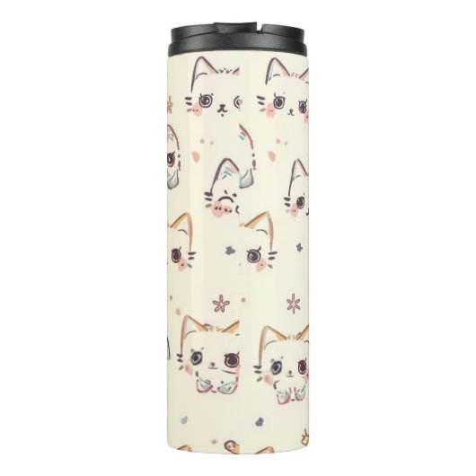 Funny Cat Meow Cartoon Pattern タンブラー (裏面)
