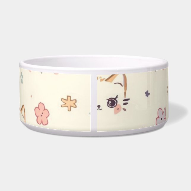 Funny Cat Meow Cartoon Pattern ボウル (裏面)