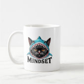 Funny Cat, Mindset Motivational Saying, Shark  コーヒーマグカップ (左)