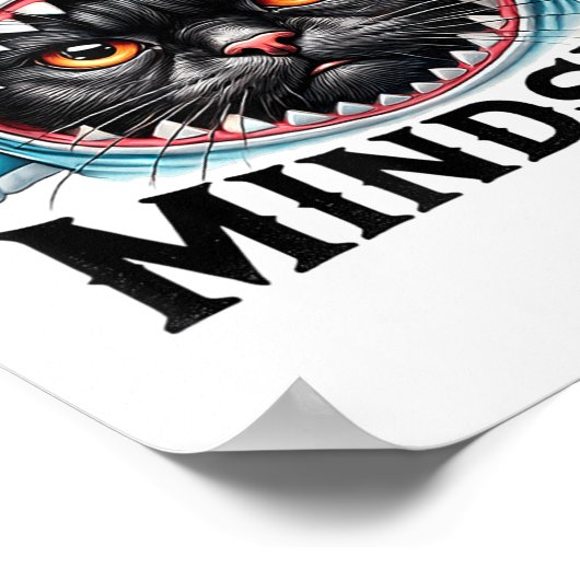 Funny Cat, Mindset Motivational Saying, Shark  ポスター (角)