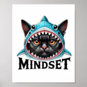 Funny Cat, Mindset Motivational Saying, Shark  ポスター (正面)