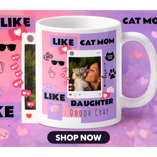Funny Cat MOM CAT DAD CAT GIFT MUG FOR CAT LOVERS コーヒーマグカップ