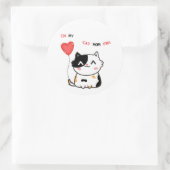 Funny Cat Mom Era ラウンドシール (バッグ)