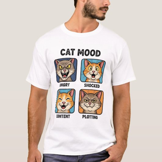 Funny Cat Mood Chart T-Shirt Tシャツ (正面)