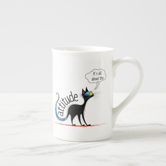 Funny Cat Mug– Missy Miss Catitude ボーンチャイナマグカップ (右)