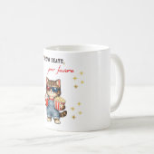 Funny Cat Mug Movie Night コーヒーマグカップ (正面右)